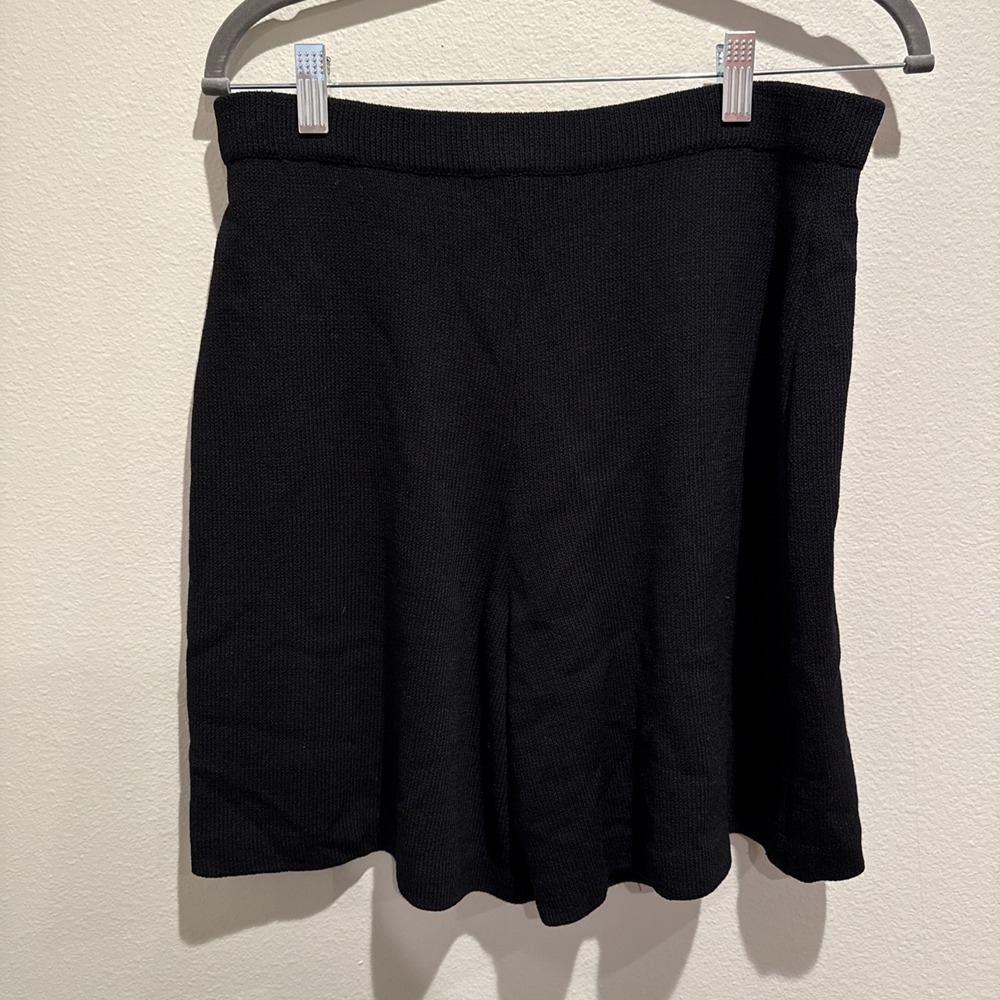 St John Marie Gray Skort Skirt Shorts‎ Pull On Black Size 6 Wool Rayon Classic - Picture 4 of 9